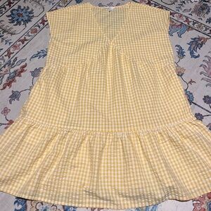 Time and Tru Yellow Checkered Sleeveless Top